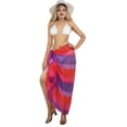 thumbnail image 2 of HAPPY BAY Women's Long Vacation Sarongs Beachwear Cover-Up Pareo Swimwear Summer Bikinis Cover Up Wrap Beach Skirts for Women One Size Stripes, Rainbow, 2 of 4