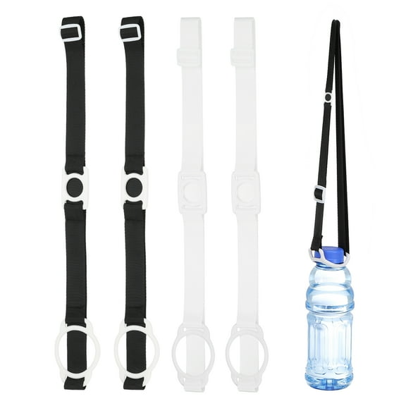 REGALWOVEN Water Bottle Lanyard Adjustable Holder Strap for Hiking Walking Outdoors Black, White