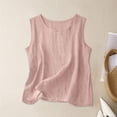 thumbnail image 2 of Fiaer Plus Size Tank Tops for Women Comfy Summer Blouse Sleeveless Crewneck T Shirt Casual Loose Fit Cami Pink2 XXL, 2 of 3