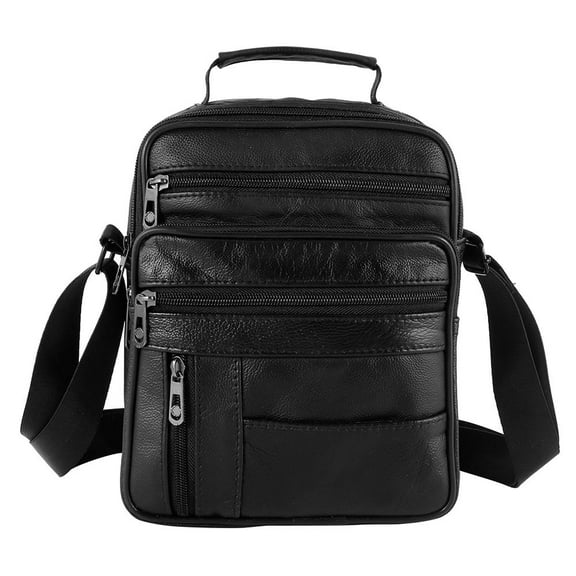 Men's Genuine Leather Handbag Shoulder Bag Fashion Cross Body Messenger Business,Men's leather messenger bag,briefcase,business satchel handbag(black,25*21*10cm)