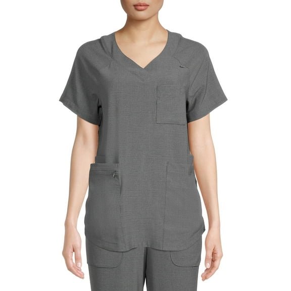 ClimateRight by Cuddl Duds Women's and Women's Plus Size Stretch V-Neck Scrub Top