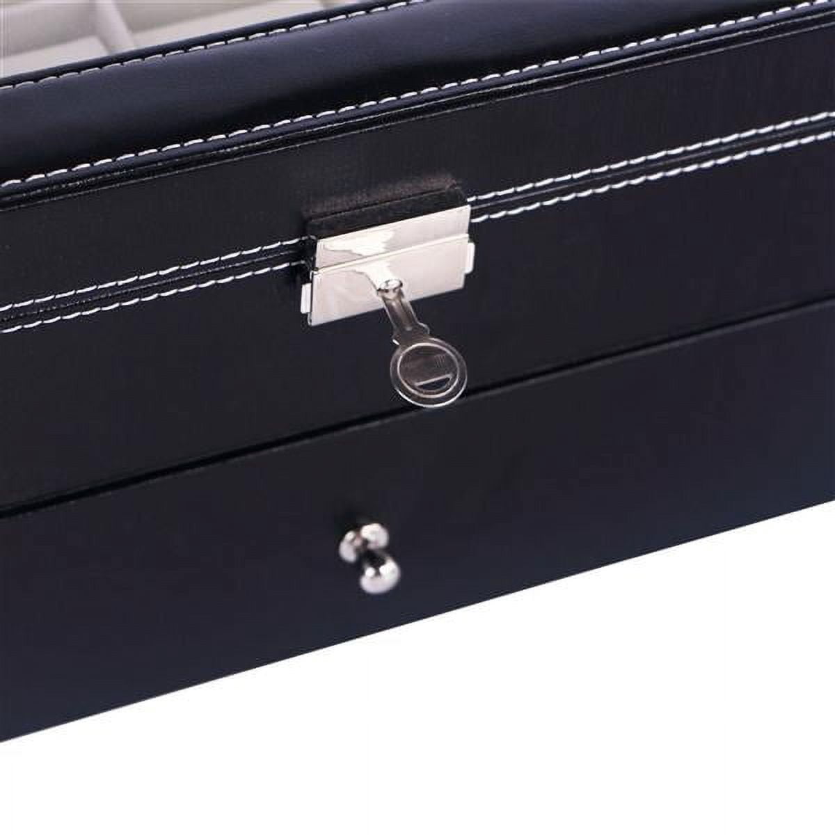 Black Dual - Layer 20 - Compartment Elegant Wooden Watch Collection Box - Portable & Space - Saving Organizer