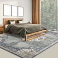 thumbnail image 4 of Yesurprise Haisheng Mingyue 9ft x 12ft Gray Blue Polyester Carpet, 200G Pile, 980Gsm, Folding Backing, Persia Inspired, 4 of 8