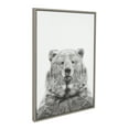 thumbnail image 2 of Kate and Laurel Sylvie Bear Animal Print Black and White Portrait Framed Canvas Wall Art by Simon Te Tai, 23x33 Gray, 2 of 5