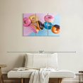 thumbnail image 2 of Elephant Stock Doughnut Party Wall Art - Horizontal Multi Panel Canvas - Cafe & Restaurant Wall Decor - Food And Drink Multi Panel - Blue And Pink Decor - 33" x 20", 2 of 8