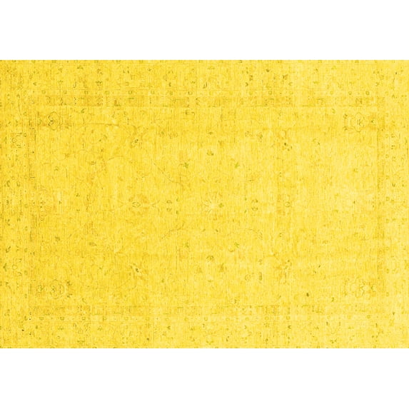 Ahgly Company Indoor Rectangle Oriental Yellow Traditional Area Rugs, 5' x 7'