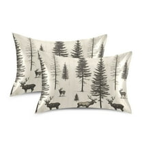 Yayeee Pillowcase Standard Size Set of 2 Satin Wrinkle Resistant Pillow Case, Black Deer