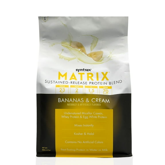 Syntrax Matrix Sustained-Release Protein Powder Blend - Muscle Support - Banana and Cream - 5 lb