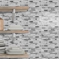 thumbnail image 6 of Waterproof Peel and Stick Tiles Stickers Wall Decals, 12" x 12" Gray Marbling Mosaic Brick Pattern 6 Pcs Self Adhesive Backsplash, 6 of 7