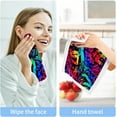 thumbnail image 4 of Coolnut 6 PCS Cotton Washcloths Towel Set, Highly Absorbent & Soft Baby Wash Cloths 12"x 12" Face Hand Towels for Bathroom, Multi-Purpose Fingertip Towels (Colorful Graffiti), 4 of 5