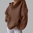 thumbnail image 6 of Xudanell Womens V Neck Sweatshirts Oversized Hoodie Pocket Fleece Lined Casual Sweatshirt Athletic Clothes Pullover Brown M, 6 of 9