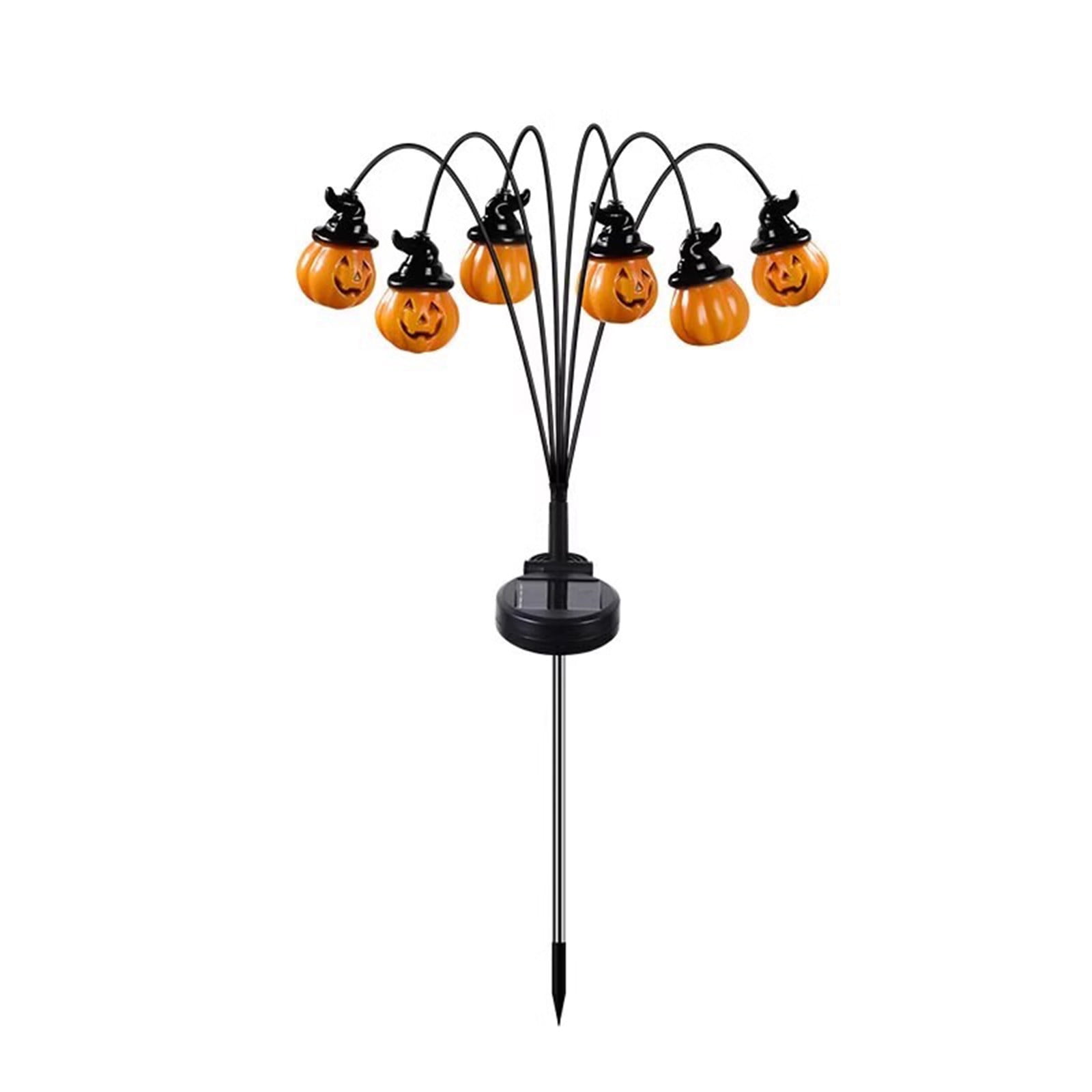 FEOLGEHLY Halloween Pumpkin Solar Lights Outdoor Waterproof, Pumpkin Solar Lights for Outside Thankgiving Decor, 6 LED Orange Pumpkin Swaying Lamps for Garden Decor, Yard, Lawn, Party Decorations