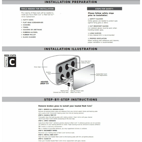 Burco 5402H Right Side Power Mirror Glass for Chevy Equinox, GMC Terrain