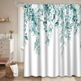 thumbnail image 2 of LALILO Aqua Green Fabric Shower Curtain for Bathroom ,Waterproof Shower Curtains with Hooks 72"X72", 2 of 6