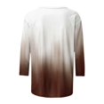 thumbnail image 5 of Clearance-Sale Graphic Tees for Women Fashion 3/4 Length Sleeve Womens Tops Gradient Plus Size Tops(Brown,4XL), 5 of 5