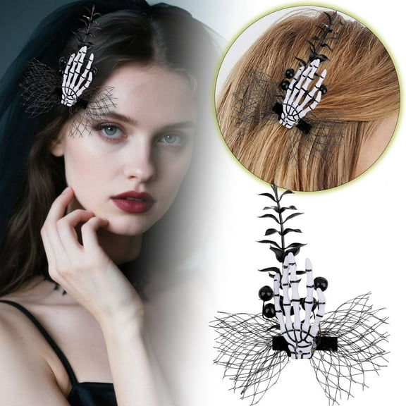 Halloween Hair Clips Bat Wing Barrettes Gothic Skeleton Hair Accessories For Women Girls Party Hairpins Hair Slides