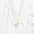 thumbnail image 5 of Mevecco 18K Gold Plated Cute Faith/Jesus Charm Satellite Bead Chain Layered Cross Necklace for Women, 5 of 7