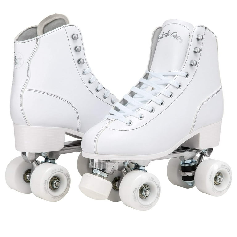 Skate Gear Extra Support Quad Roller Skates for Kids and Adults White Women s 11 Men s 10
