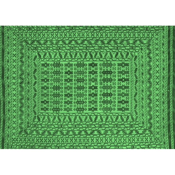 Ahgly Company Indoor Rectangle Southwestern Emerald Green Country Area Rugs, 6' x 9'