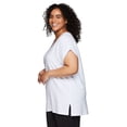 thumbnail image 4 of RBX Active Women's Plus Size French Terry V-Neck Short Sleeve Tunic Top, 4 of 5