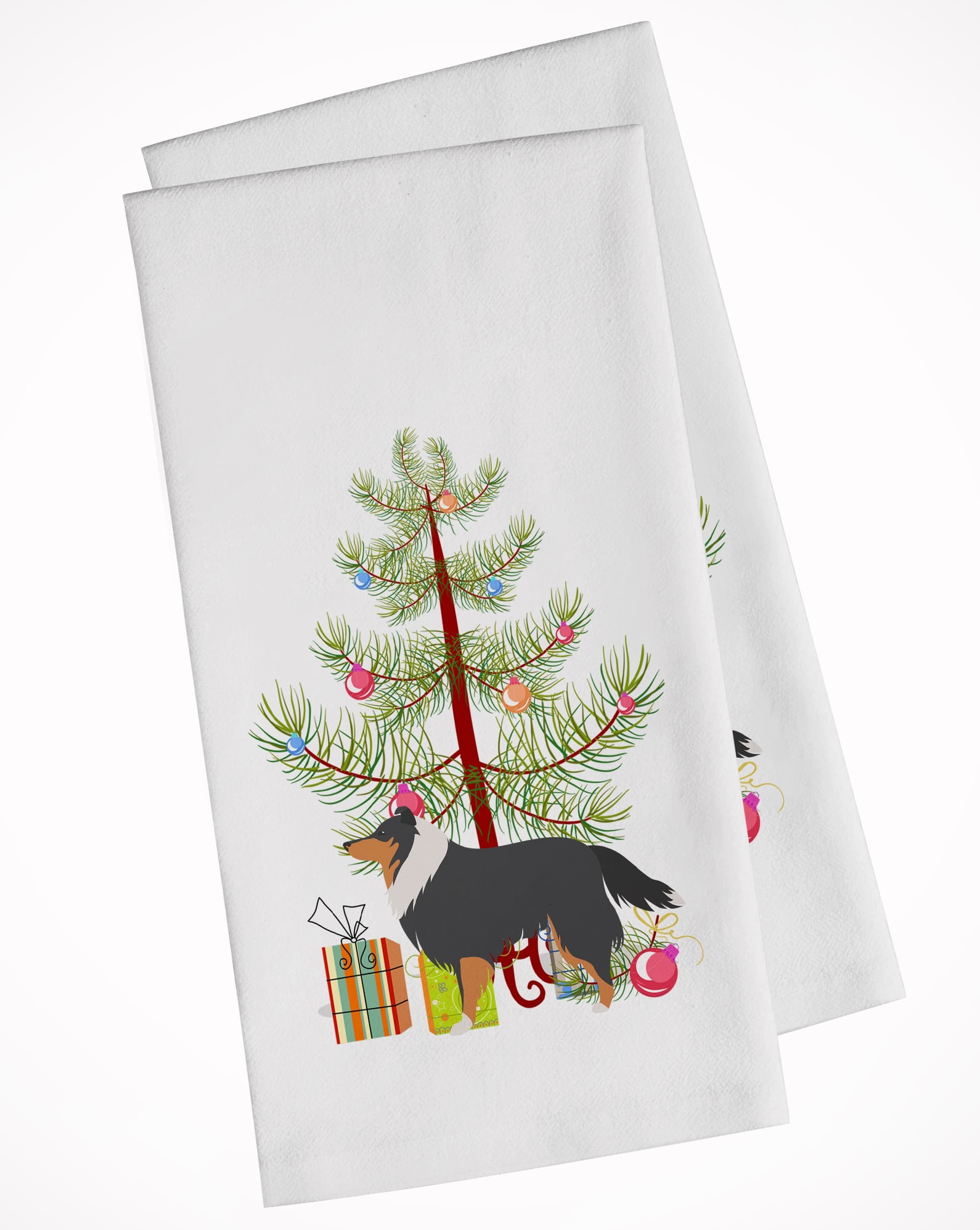 Christmas Tree Car Hanging Kitchen Towels 2 Pc Set Crochet Top
