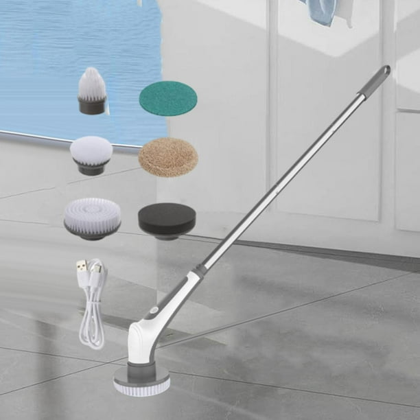 Cepillo de limpieza eléctrica, fregador eléctrico para bañera, fregador de ducha telescópico para bañera, encimera, banco de cocina, paredes de bañera BLESIY Cepillo de limpieza