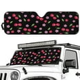 thumbnail image 2 of Uorisanigo Windshield Sun Shade for Jeep Wrangler JL JLU 2018-2025, Foldable Windshield Sun Visor Front Window Pink Cherry Printed Shield Blocks Sunlight Heat UV Rays Keeps Your Car Cool, 2 of 7
