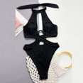thumbnail image 4 of Elainilye Fashion One Piece Bathing Suit for Women Sexy Bandage Hollow Out Bikini Push-Up Padded Swimwear Swimsuit Beachwear,Black, 4 of 9
