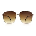 thumbnail image 5 of Womens Luxurious Oversized Rectangle Metal Rim Boyfriend Sunglasses Gold - Brown, 5 of 8