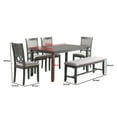 thumbnail image 5 of Natali 6 Piece Dining Set with Table 4 Chairs and Bench Foam Filled Gray, 5 of 6
