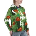 thumbnail image 6 of Kdxio Palm Leaves And Tropical Flowers Print Womens Oversized Hoodies Sweatshirts Hooded Pullover Tops Sweaters Casual-X-Large, 6 of 7