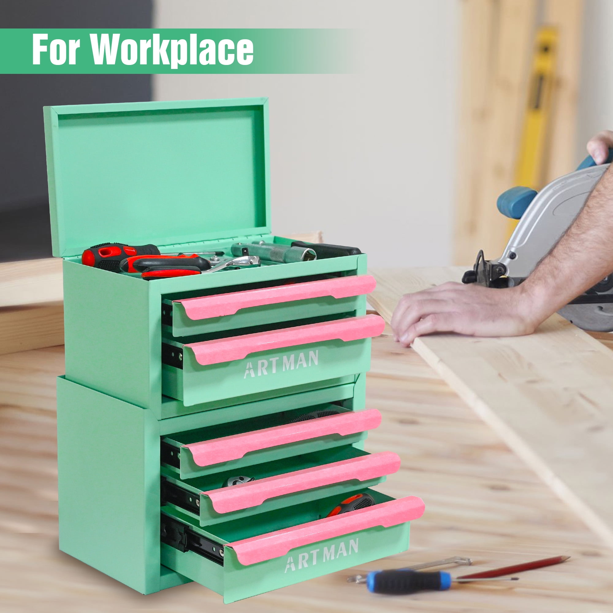 JXXRZ Mini Desktop Storage Box with 5 Drawers, Desk Organizer for
