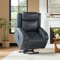 thumbnail image 3 of ReNest Dual Motor Power Lift Recliner with Massage and Heat, Top-Grain Leather, USB and Type-C Charging，Navy, 3 of 24