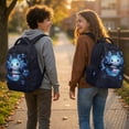 thumbnail image 3 of Pzuqiu Blue Axolotl 17 Inch Backpack for Girls Lightweight Breathable School Bag for Kids Padded Straps Front Zipper Pocket 10-12 Years Old Primary,Middle High School, 3 of 7