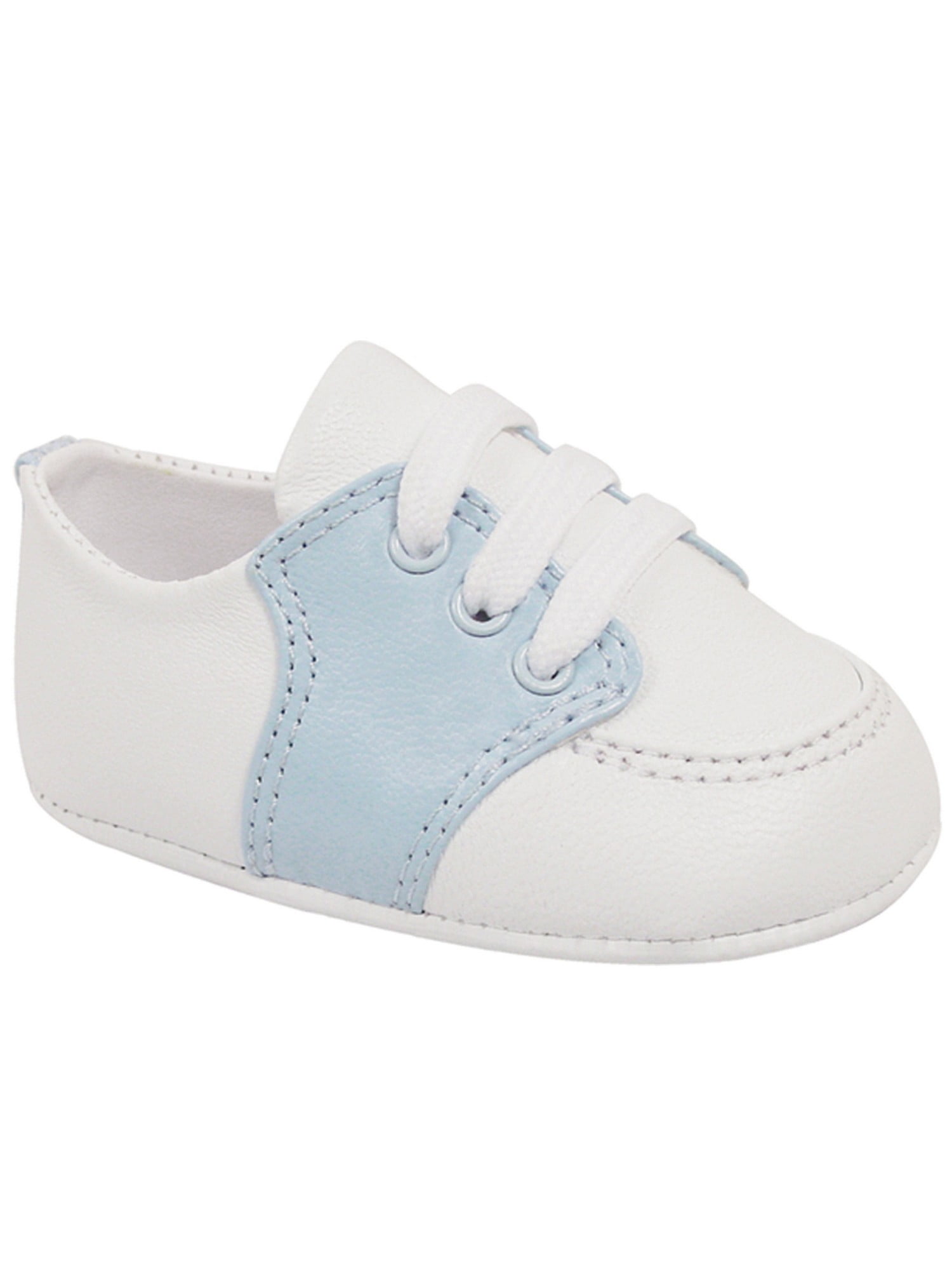 Baby Deer Baby Deer Boys White Blue Soft Sole Leather Saddle Oxford