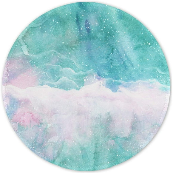 ITNRSIIET [20% Larger] Mouse Pad with Stitched Edge Premium-Textured Mouse Mat Waterproof Non-Slip Rubber Base Round