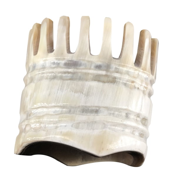 ColoMX Masajeador de cuero cabelludo y pelo de cuerno Natural, práctico peine para masaje de cabeza, color Beige, 1 ud.