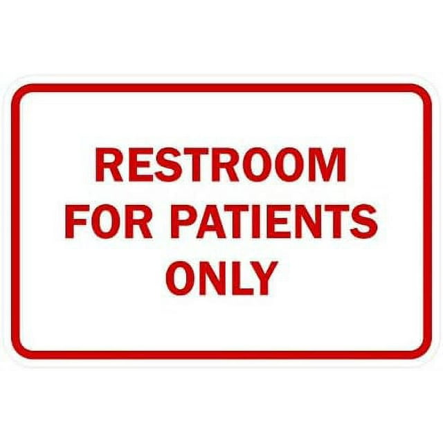 classic framed restrooms for patients sign (white/red) - small ...