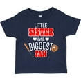 thumbnail image 3 of Inktastic Little Sister and Biggest Fan Baseball Glove and Bat Girls Toddler T-Shirt, 3 of 5