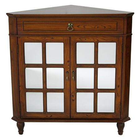 - Heather Ann Creations Vivian Paned Mirror Corner Cabinet