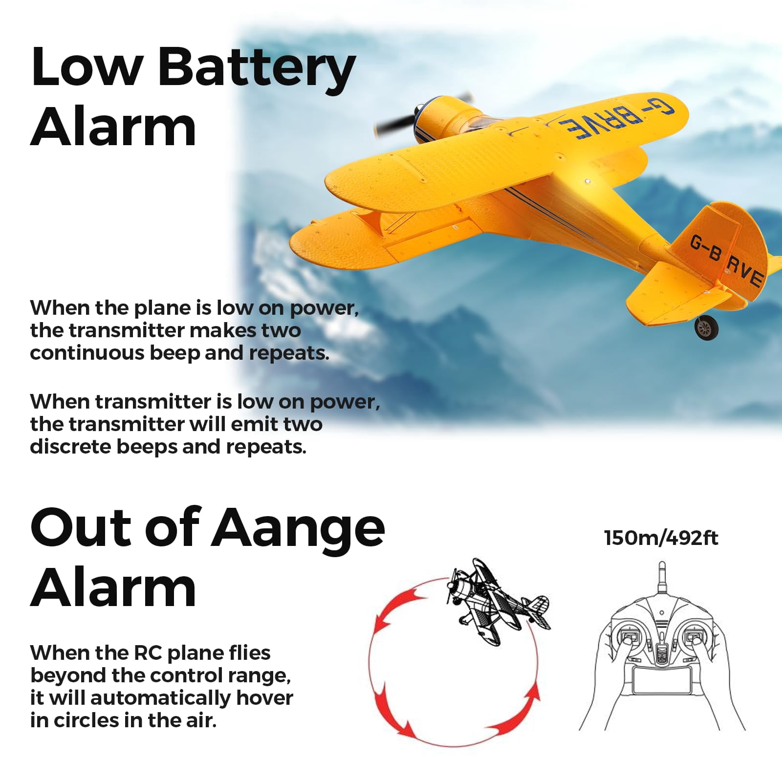 WLtoys A300 4-Ch RC Plane, Beechcraft D-17 RC Airplanes with Lights, 6G/3D Brushless RC Planes with 2 Batteries, 2.4G Remote Control RC Airplanes