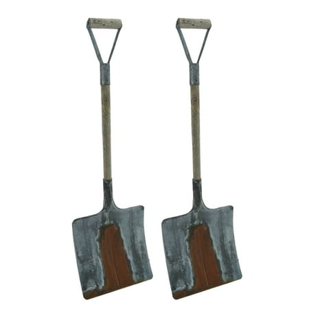- Rusty Galvanized Finish Set of 2 Decorative Snow Shovels 25 inch
