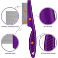 thumbnail image 2 of Purple Lice Comb Grooming Tool for Cats Pets Safe Stainless Steel Teeth Cleaning Combs, Clean Lice/Tangles/Knots/Scab/Dirt, 2 of 5