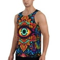thumbnail image 2 of Logiee Vibrant Psychedelic Eye Print Men's Workout Tank Top,Quick Dry Workout Tank Top,Gym Muscle Tee,Fitness Bodybuilding Sleeveless T Shirt-3X-Large, 2 of 7
