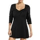 thumbnail image 1 of Gibobby Vestidos fiesta Camiseta mujer con dobladillo y cuello en V plisado con presión en la cintura y con cuentas para mujer（Negro， L), 1 of 5