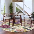 thumbnail image 3 of Round Rugs 8Ft, Spring Flowers Round Area Rug Washable Indoor Throw Carpet, Farmhouse Botanical Blossom Floral Birds Large Non Slip Circle Rug for Kids Room RV Home Decor Aesthetic, 3 of 8