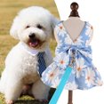 thumbnail image 3 of CSChome Pet Dress Cute Dog Leash Set Bowknot Decoration Pet Princess Spring Summer Outdoor Activities, 3 of 7