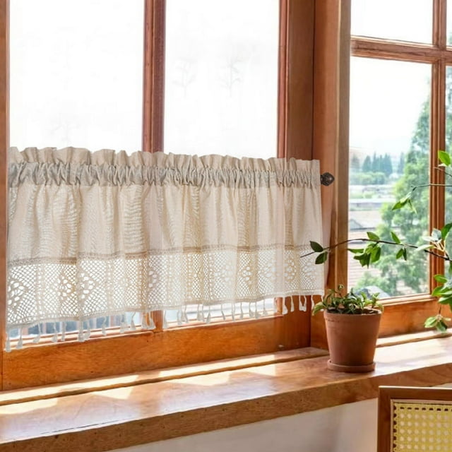Yhmxh Rideaux pour Chambre, Rideau de Douche, Rideaux Occultants à Franges Petit Rideau Court Rideau d'Armoire Rideau de Séparation Semi-Occultant Cantonnière de Rideau Rideaux