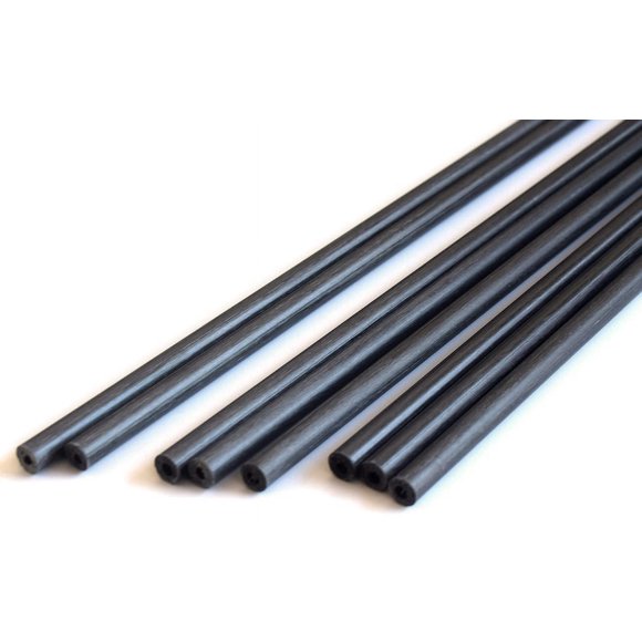 8 Pcs Tube Rond en Fibre de Carbone 4.0x2.0x300mm (pultrusion) pour Quadcopter, Avion RC
