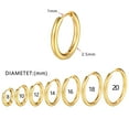 thumbnail image 2 of Xukmct 4 Pairs 316L Stainless Steel 14K Gold Plated Hoop Earrings 20mm Lightweight Hoop Earrings Set for Women Men, 2 of 7